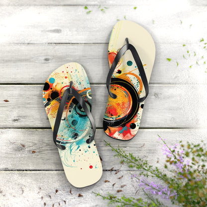 Abstract Decorative Circles  Flip-Flops