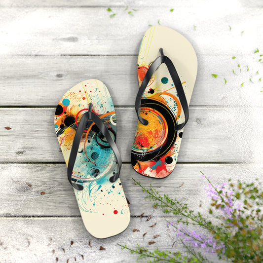 Abstract Decorative Circles  Flip-Flops