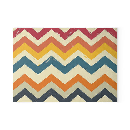 Chevron Print Glass Cutting Board