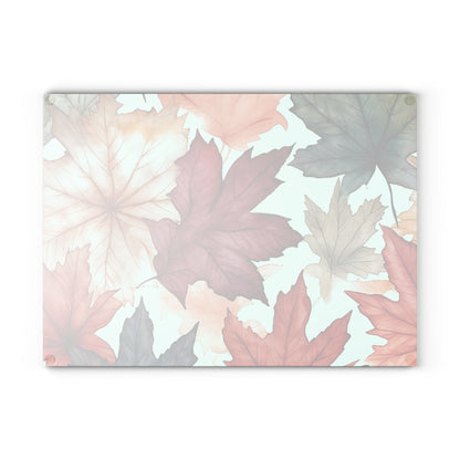 Autumn Floral Glass Cutting Board