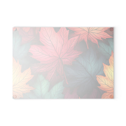 Autumn Floral Glass Cutting Board