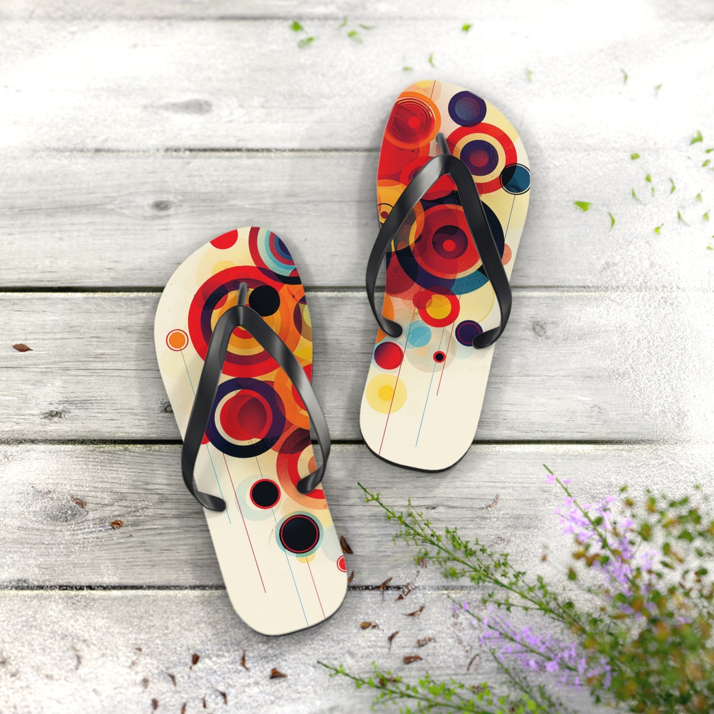 Abstract Decorative Circles  Flip-Flops