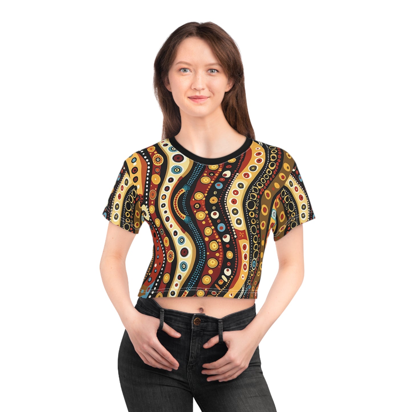 Aboriginal Art (AOP) Crop Tee