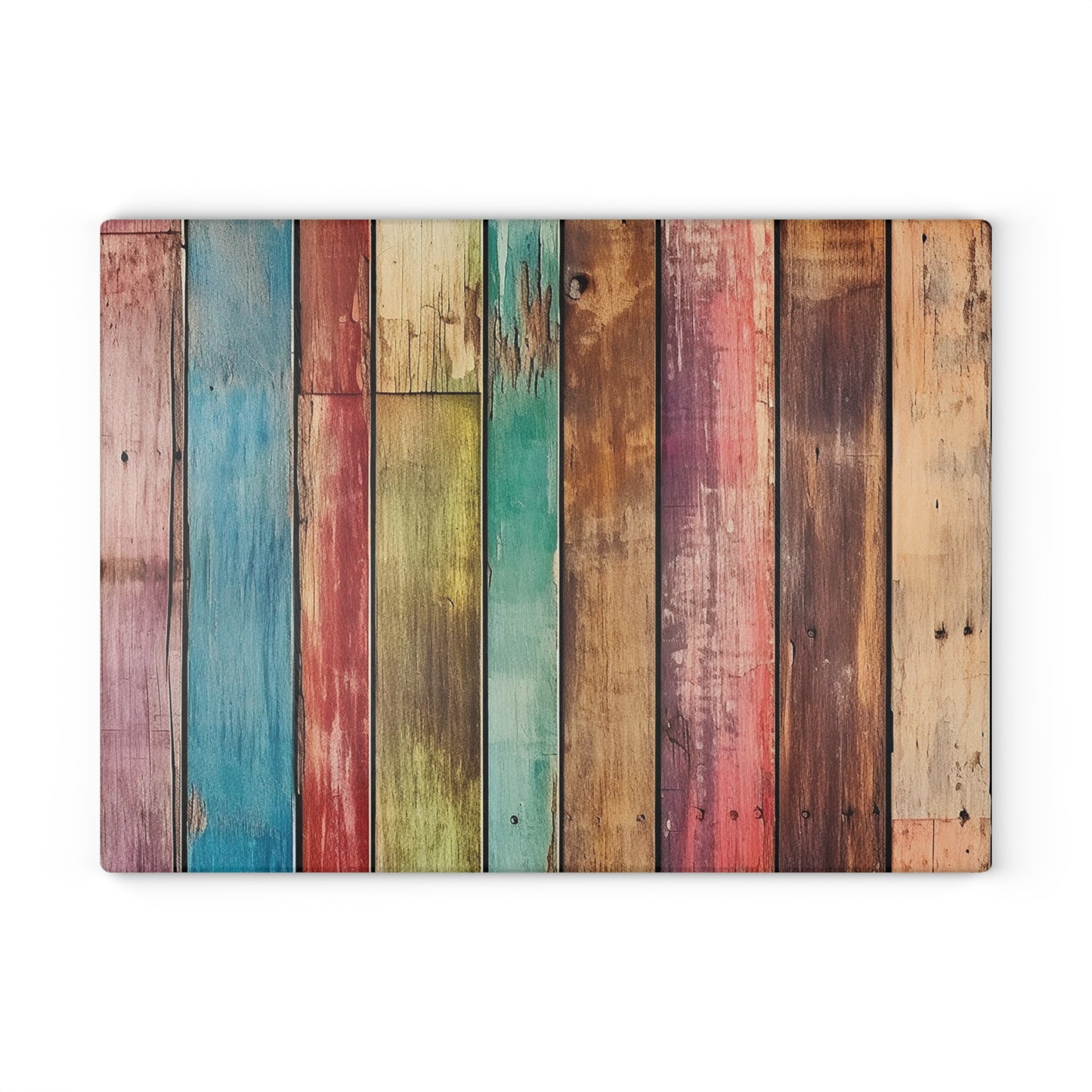 Wooden Print Glass Cutting Board