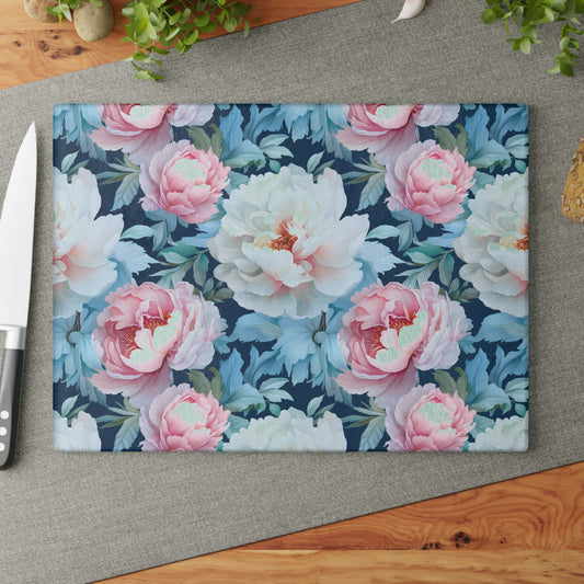 Floral Glass Cutting Board