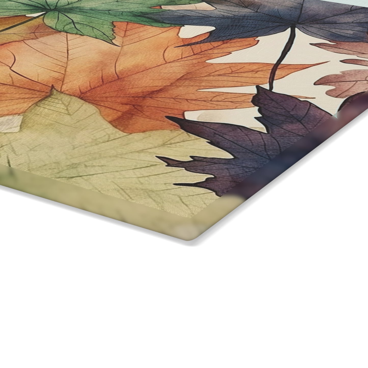 Autumn Floral Glass Cutting Board