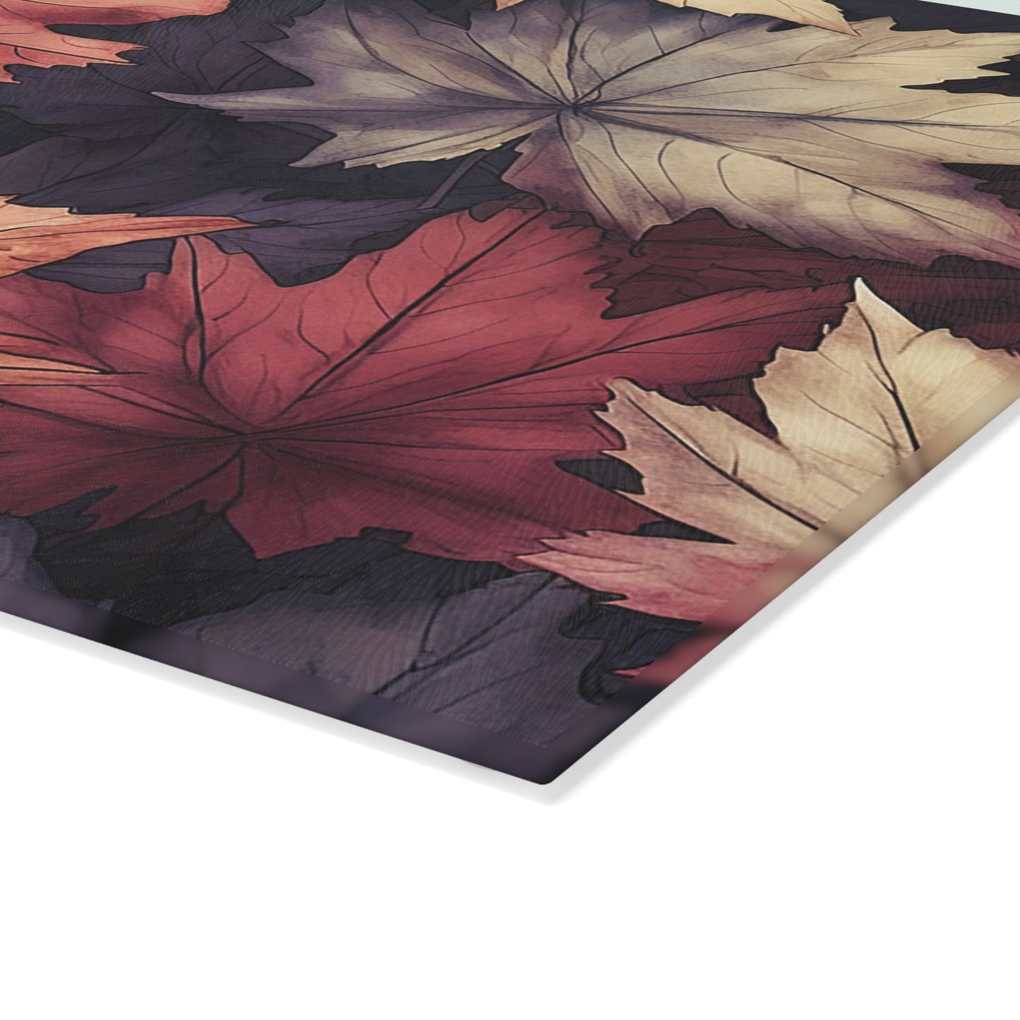 Autumn Floral Glass Cutting Board