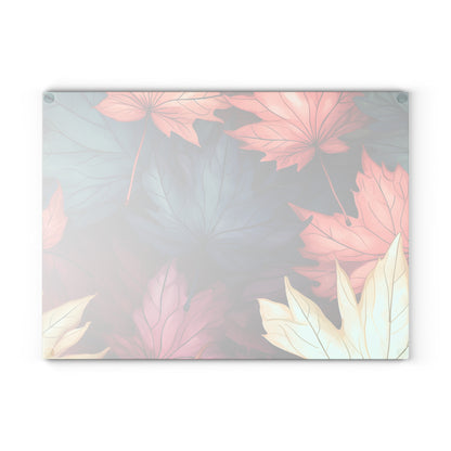 Autumn Floral Glass Cutting Board