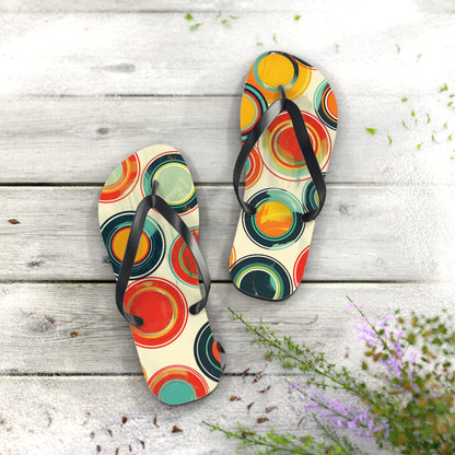 Abstract Decorative Circles Pattern  Flip-Flops