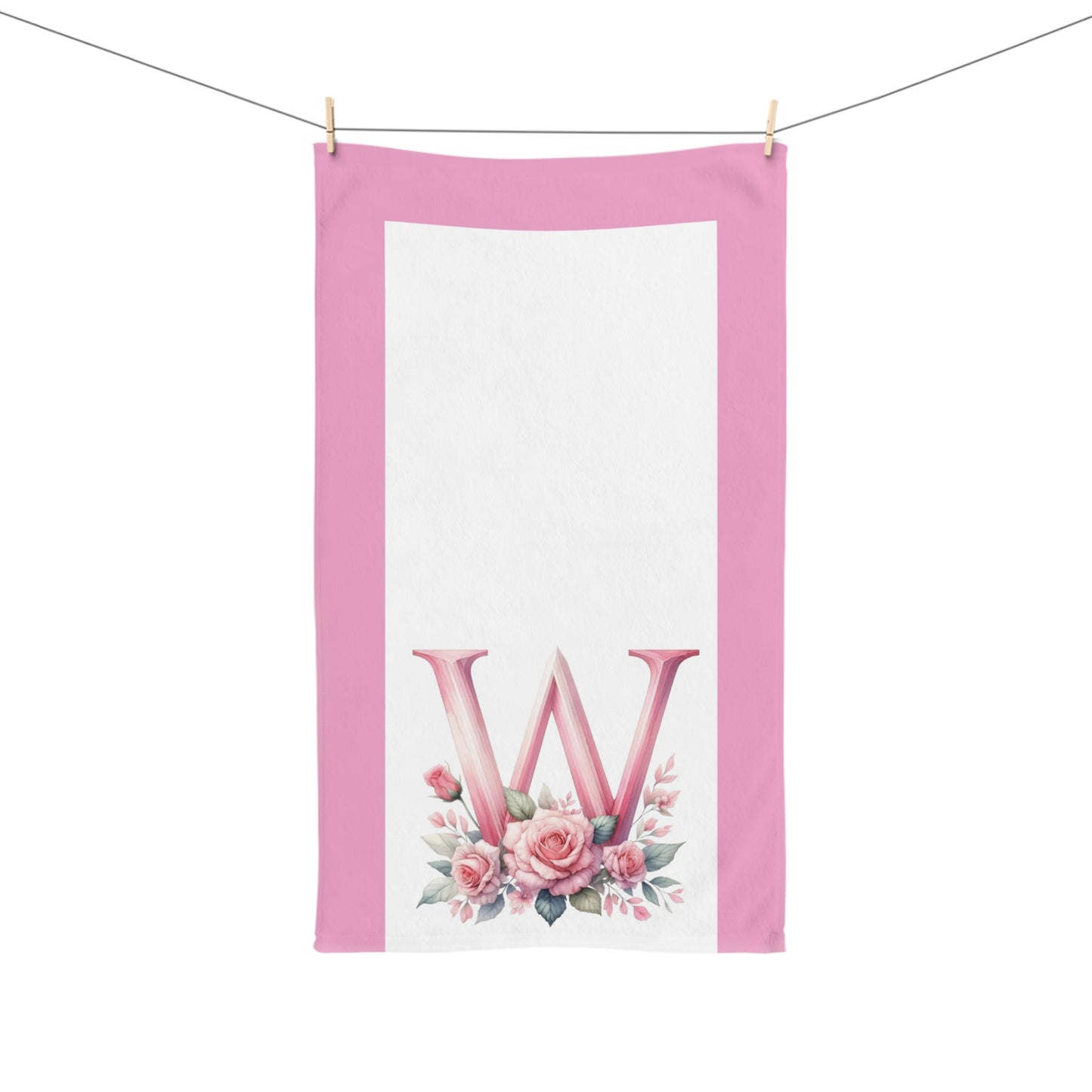 Alphabet Flowers Bathroom Hand Towel