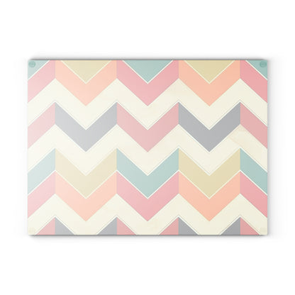 Chevron Print Glass Cutting Board