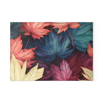 Autumn Floral Glass Cutting Board