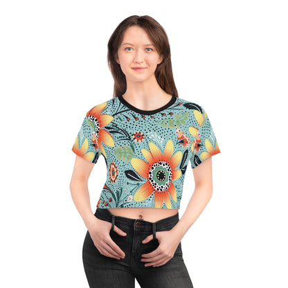 Aboriginal Flower Pattern (AOP) Crop Tee