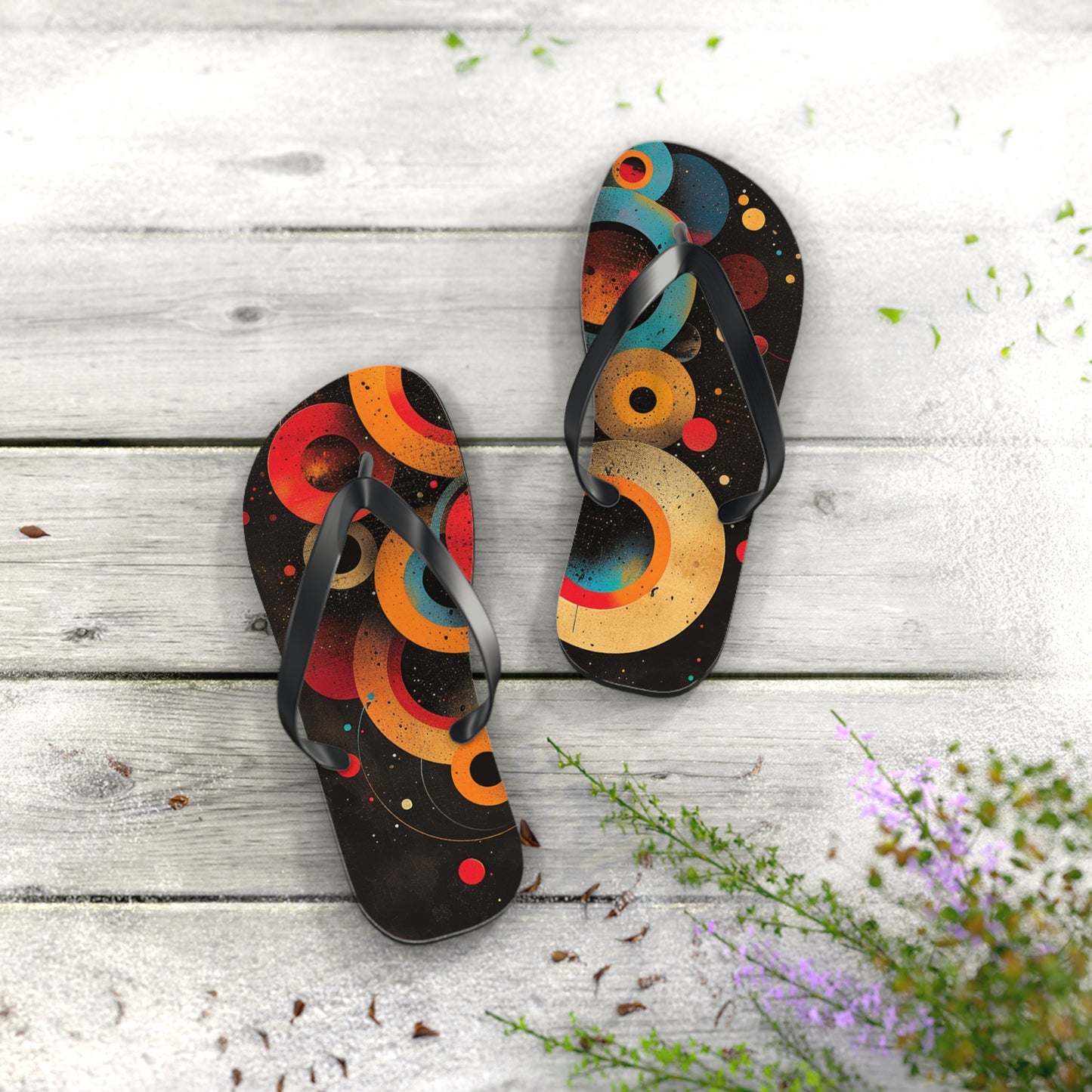 Abstract Decorative Circles  Flip-Flops