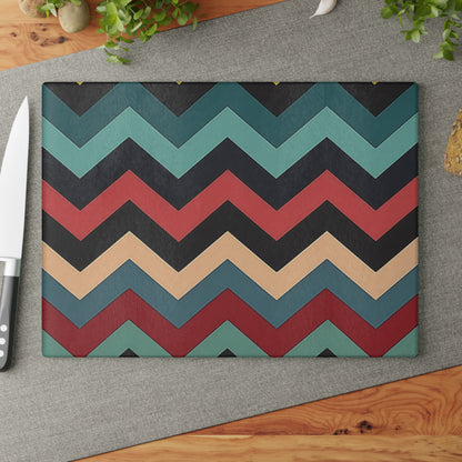 Chevron Print Glass Cutting Board