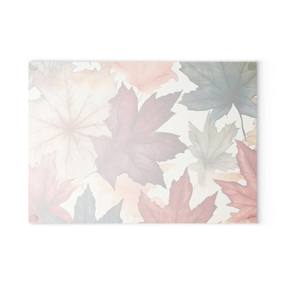 Autumn Floral Glass Cutting Board