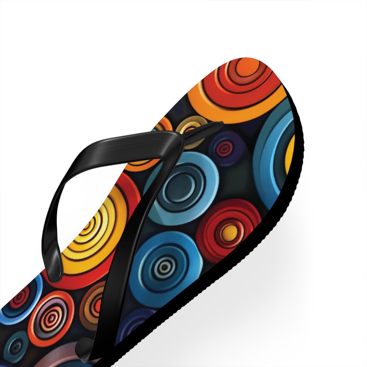 Abstract Decorative Circles Pattern Flip-Flops