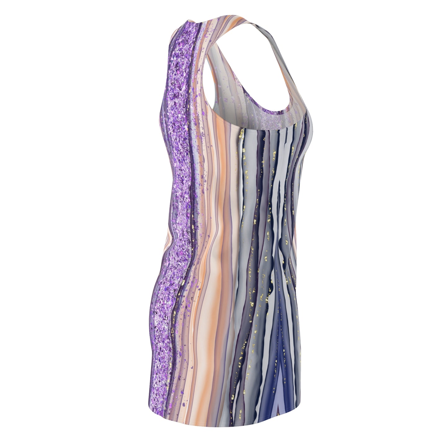 Glittery Blues Women's Cut & Sew Racerback Dress