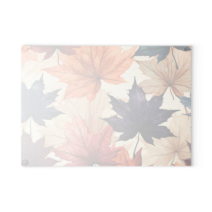 Autumn Floral Glass Cutting Board