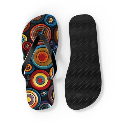 Abstract Decorative Circles Pattern Flip-Flops