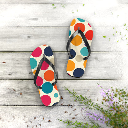 Colorful Polka Dot Pattern Flip-Flops