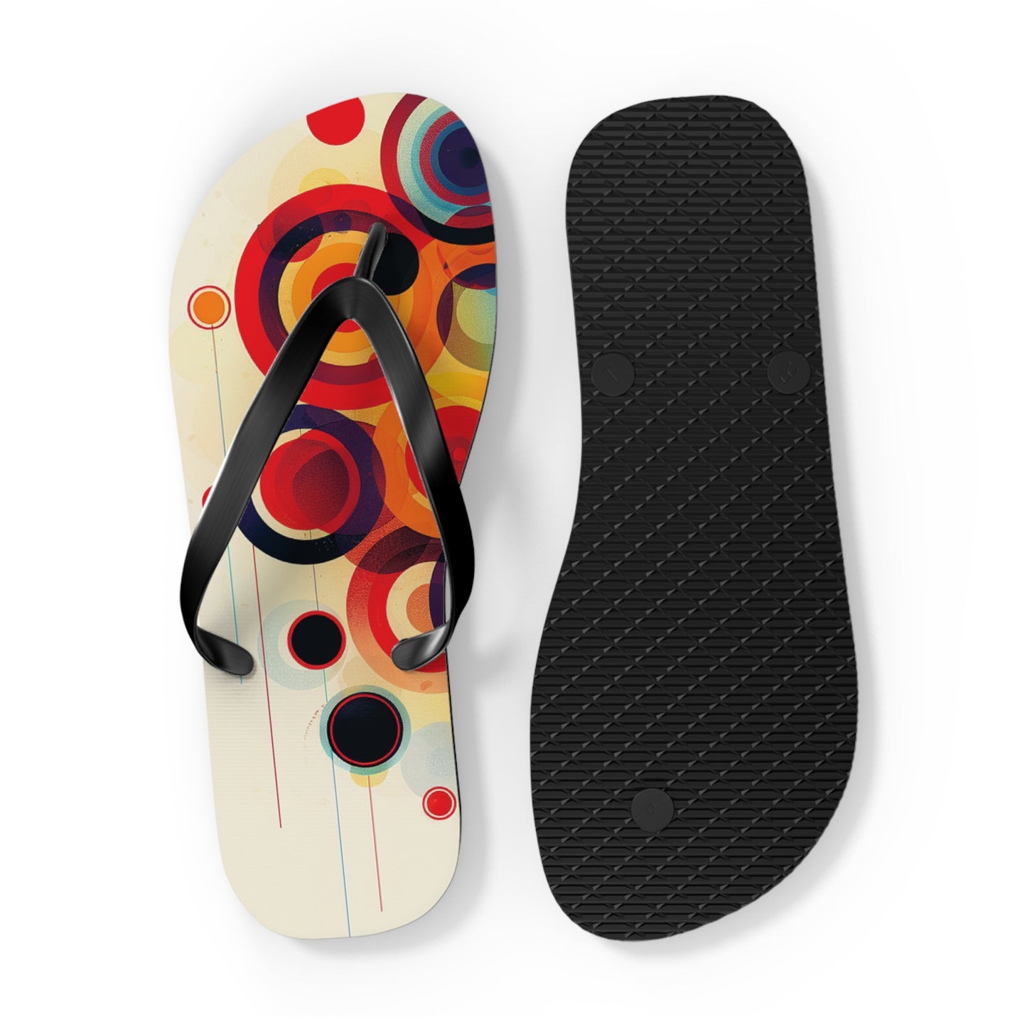 Abstract Decorative Circles  Flip-Flops