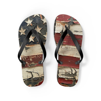 Distressed American Flag Flip-Flops