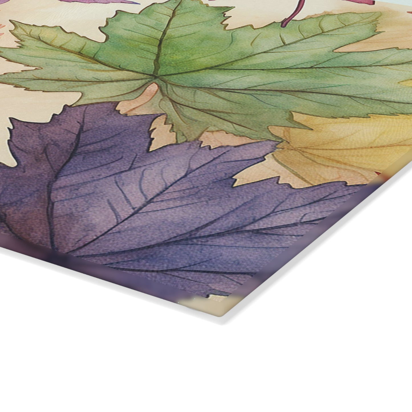 Autumn Floral Glass Cutting Board