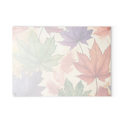 Autumn Floral Glass Cutting Board