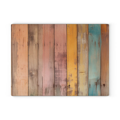 Wooden Print Glass Cutting Board