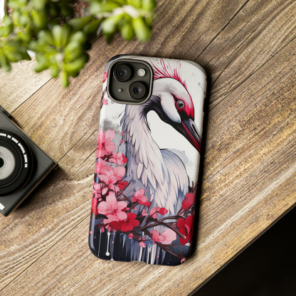 Cranes in Flight: Red-Crowned Crane Phone Case