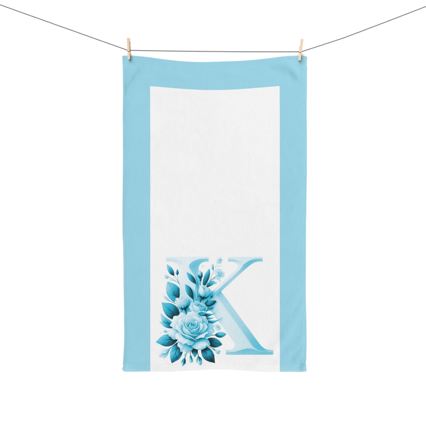 Alphabet Flowers Bathroom Hand Towel