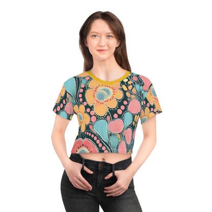 Aboriginal Flower Pattern (AOP) Crop Tee