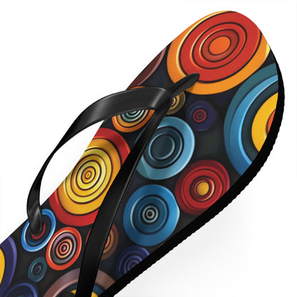 Abstract Decorative Circles Pattern Flip-Flops