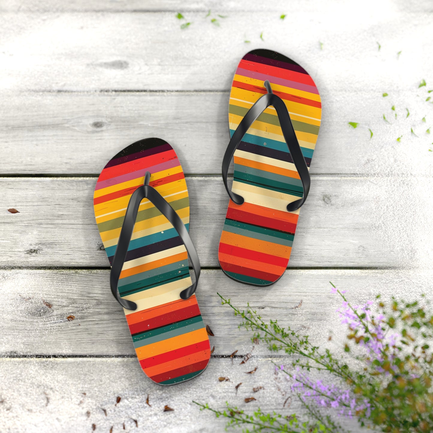 Colorful Stripes  Flip-Flops