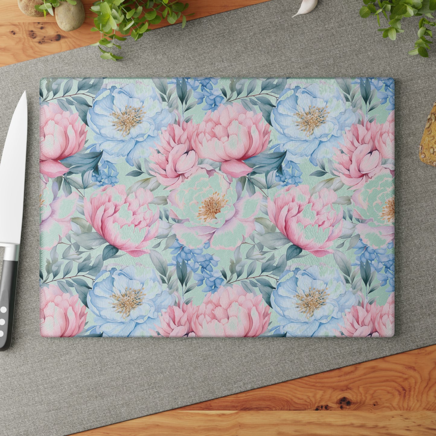 Floral Glass Cutting Board