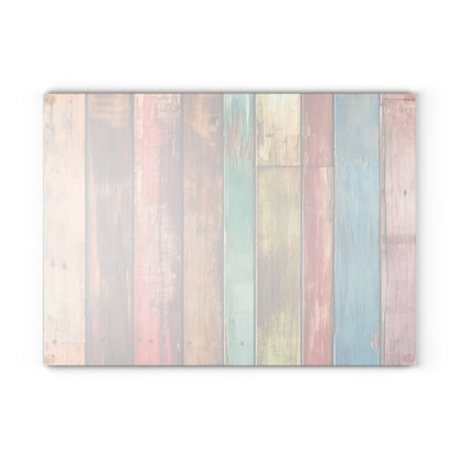 Wooden Print Glass Cutting Board