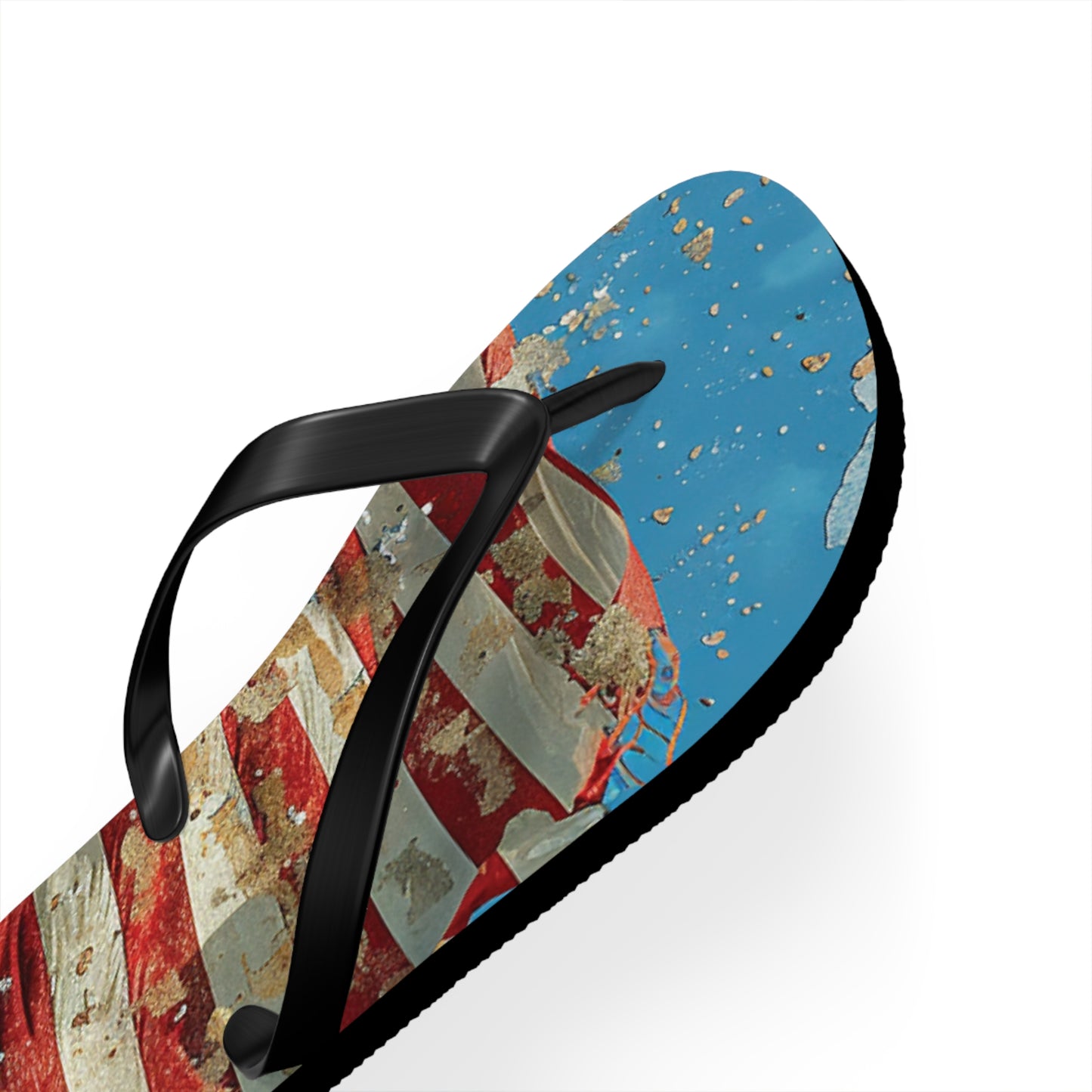 Distressed American Flag Flip-Flops