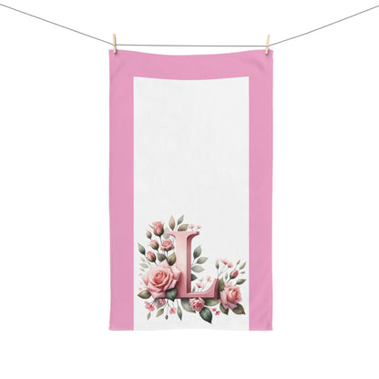 Alphabet Flowers Bathroom Hand Towel