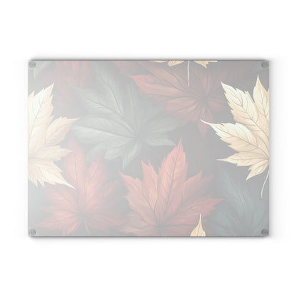 Autumn Floral Glass Cutting Board