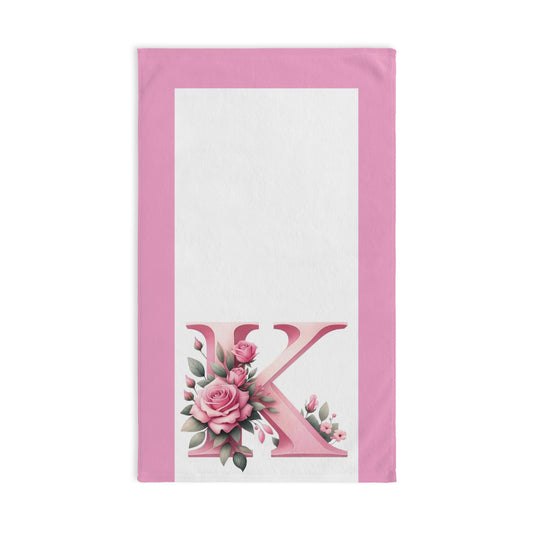 Alphabet Flowers Bathroom Hand Towel