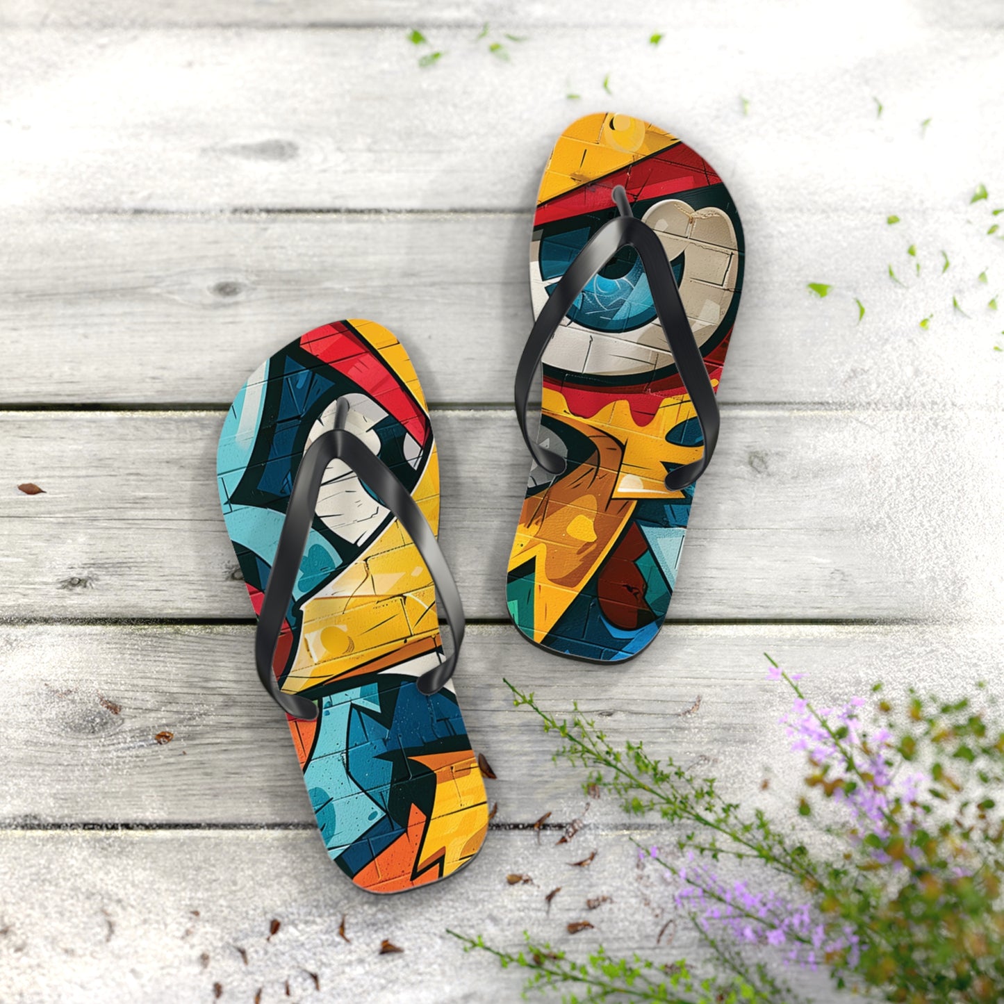 Graffiti Theme Flip-Flops