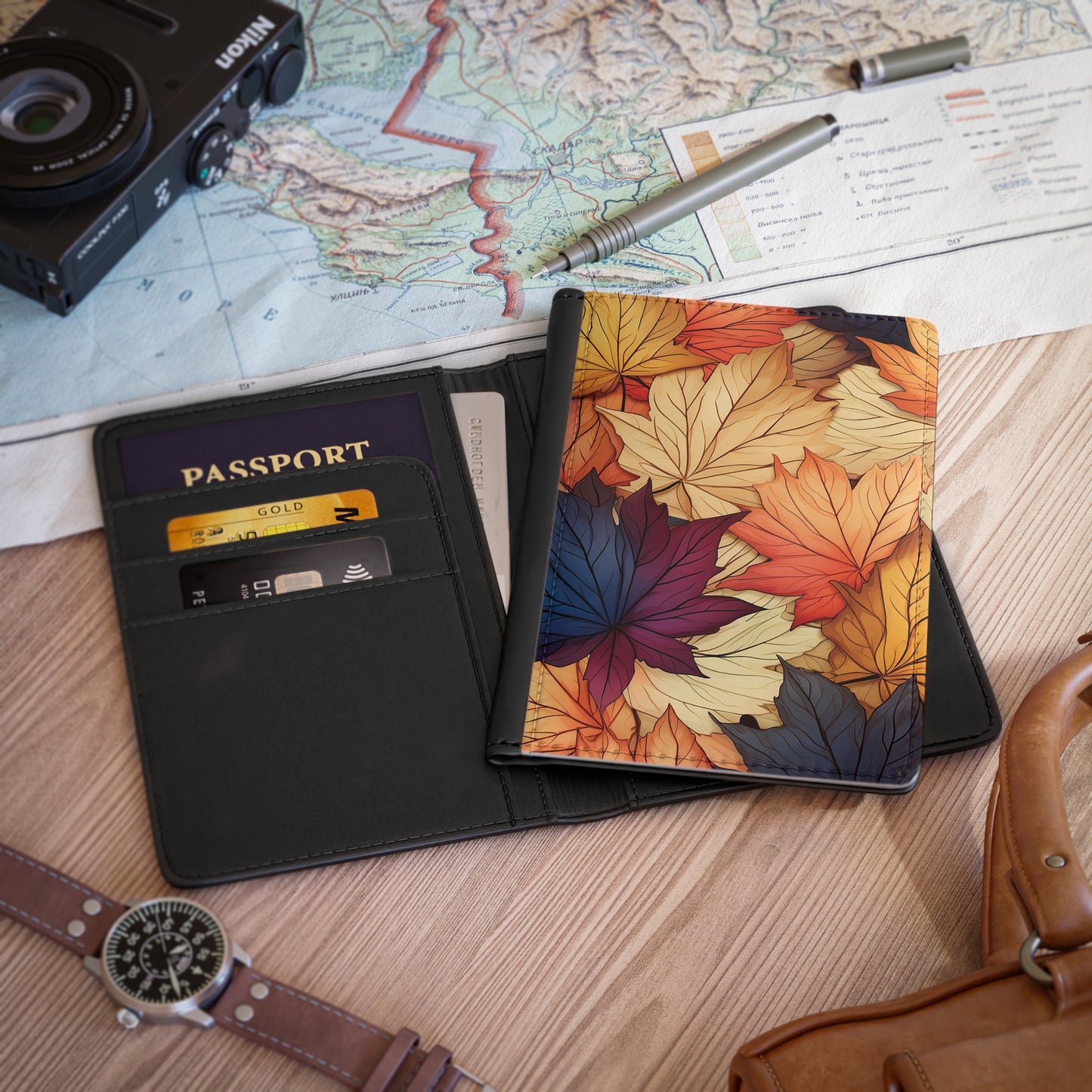 Autumn Flowers Passport Cover