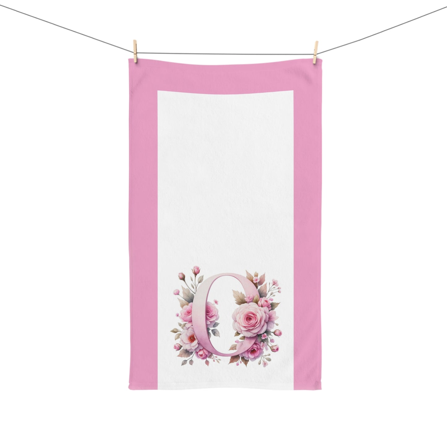 Alphabet Flowers Bathroom Hand Towel