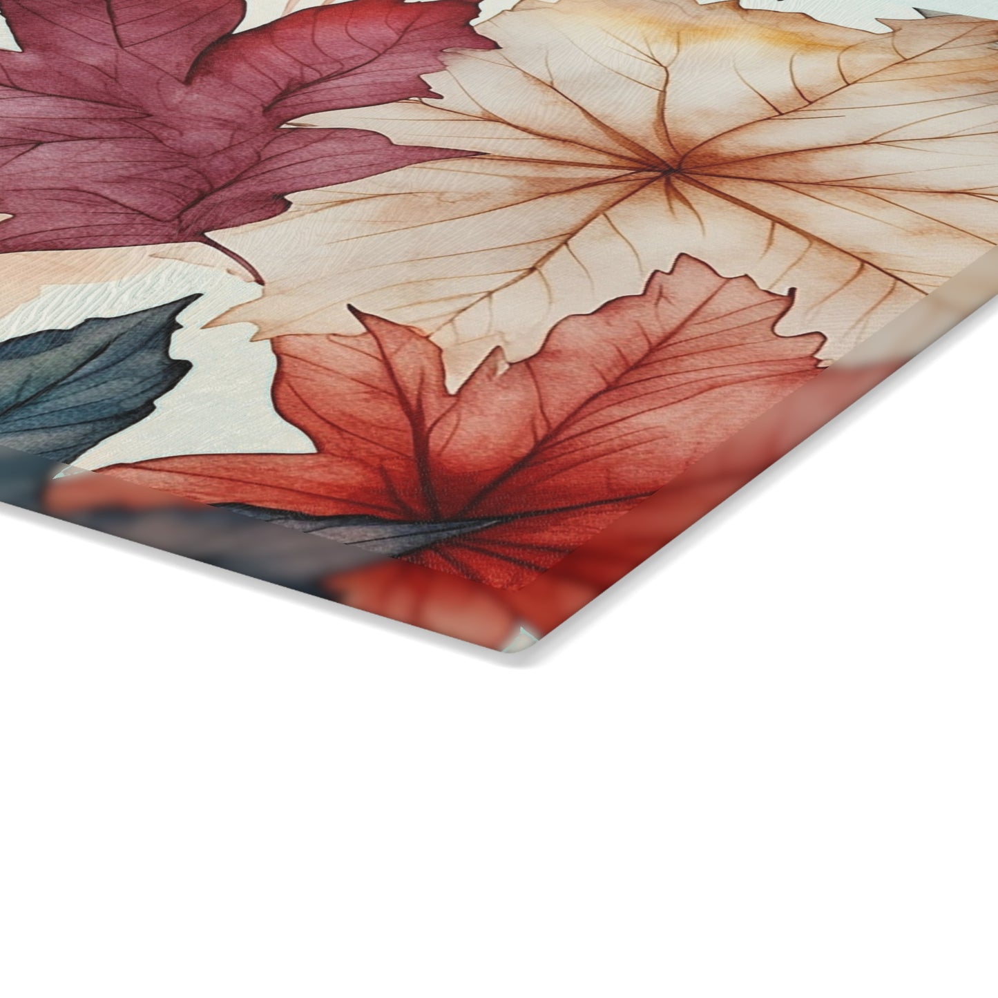 Autumn Floral Glass Cutting Board