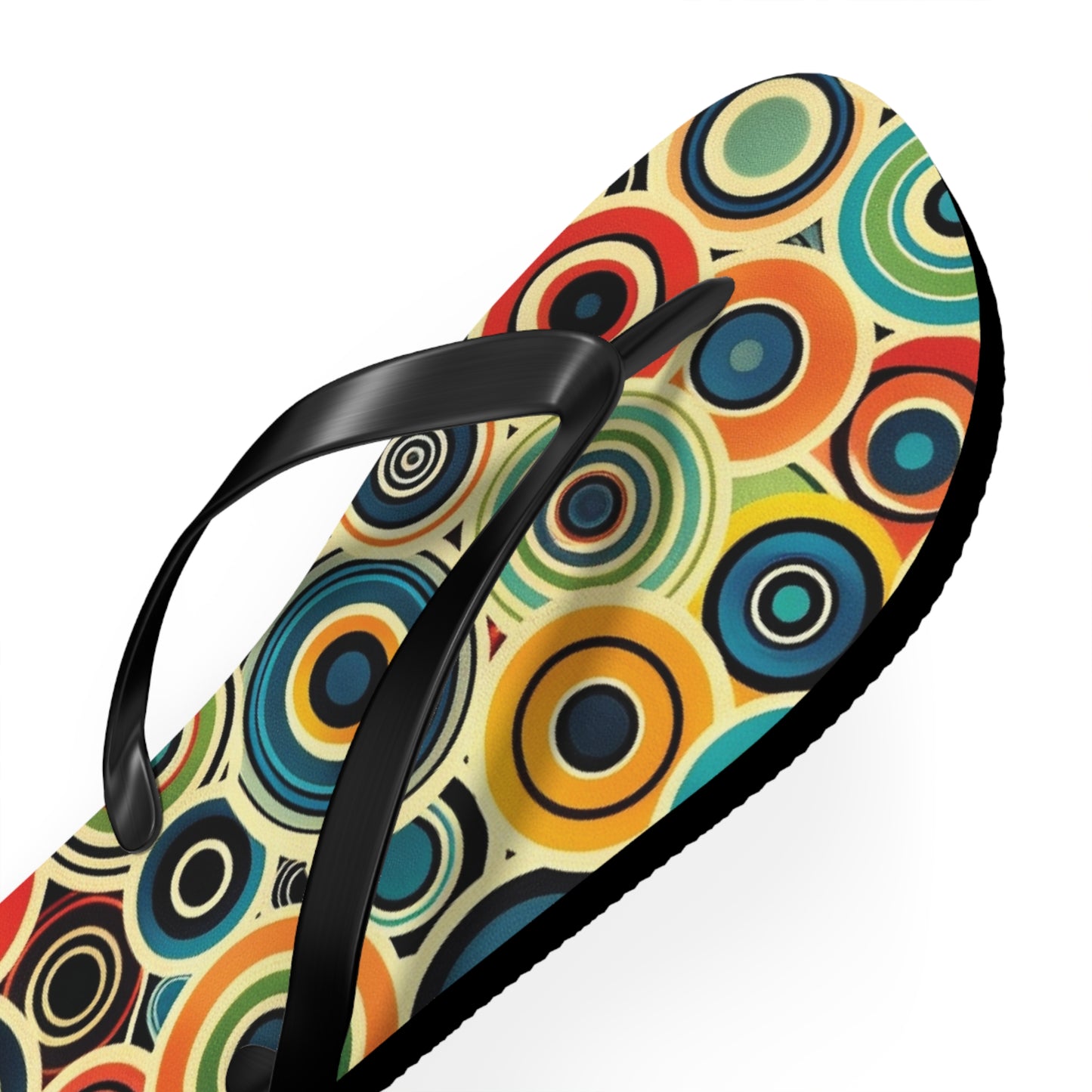 Abstract Decorative Circles Pattern Flip-Flops