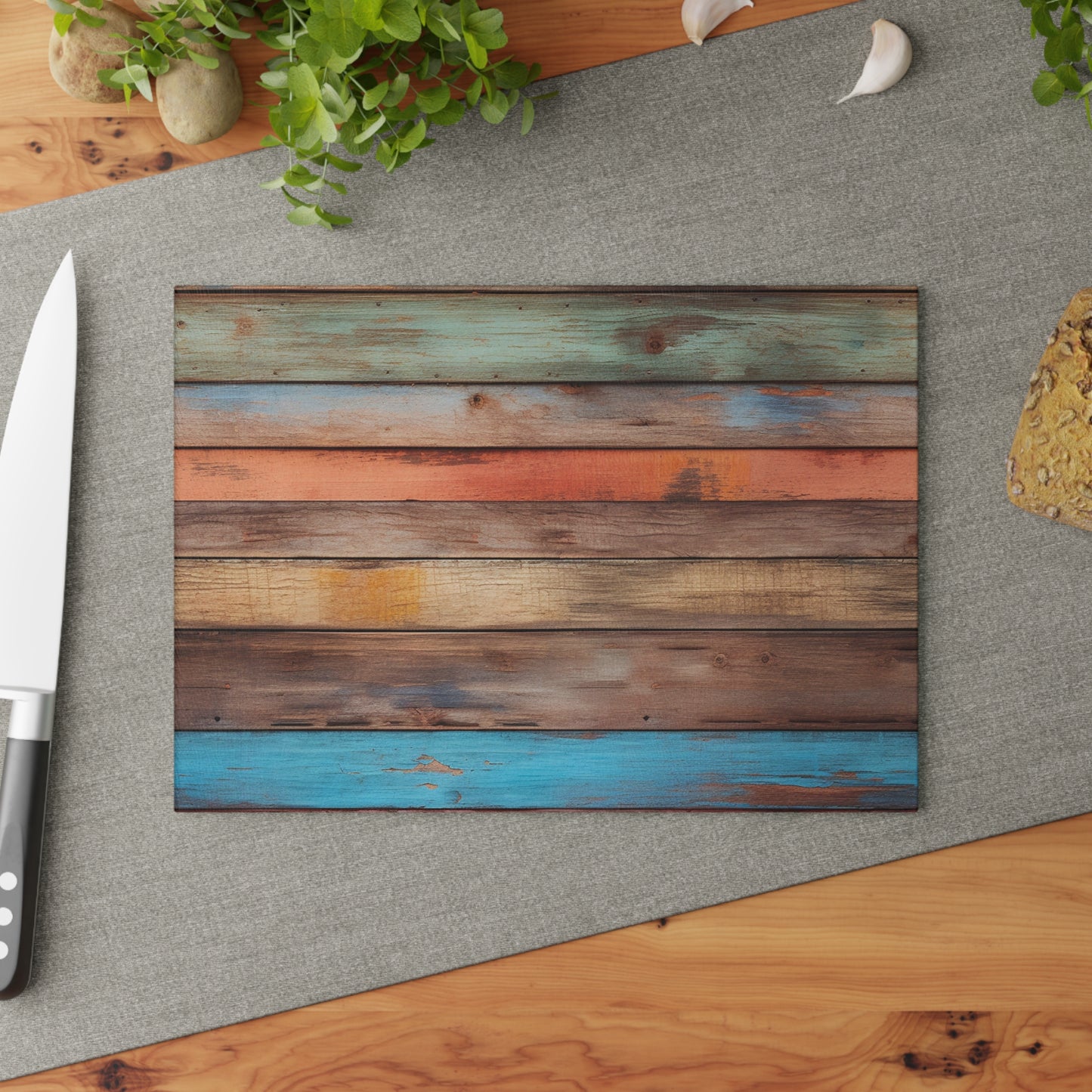 Wooden Print Glass Cutting Board