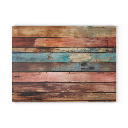 Wooden Print Glass Cutting Board