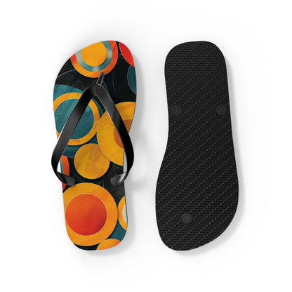 Abstract Decorative Circles Pattern Flip-Flops