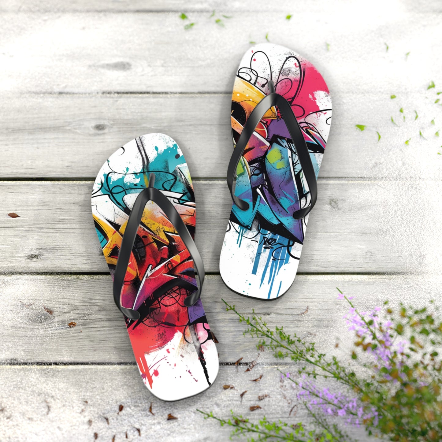 Graffiti Theme Flip-Flops